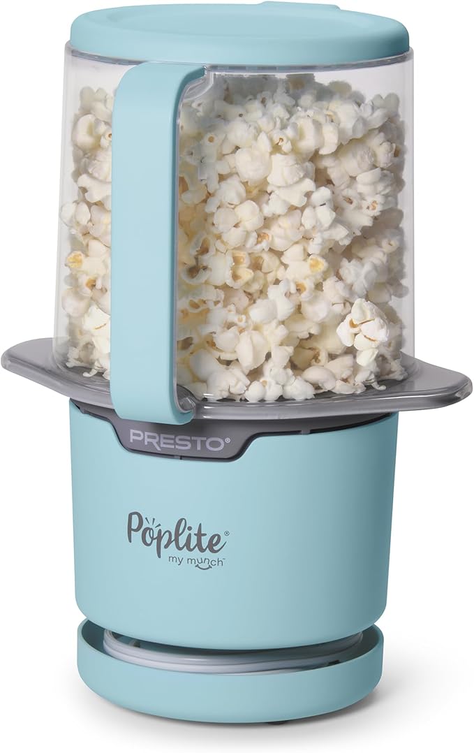 Presto PopLite My Munch Hot Air Popcorn Popper, Personal Sized, 8-Cup Capacity