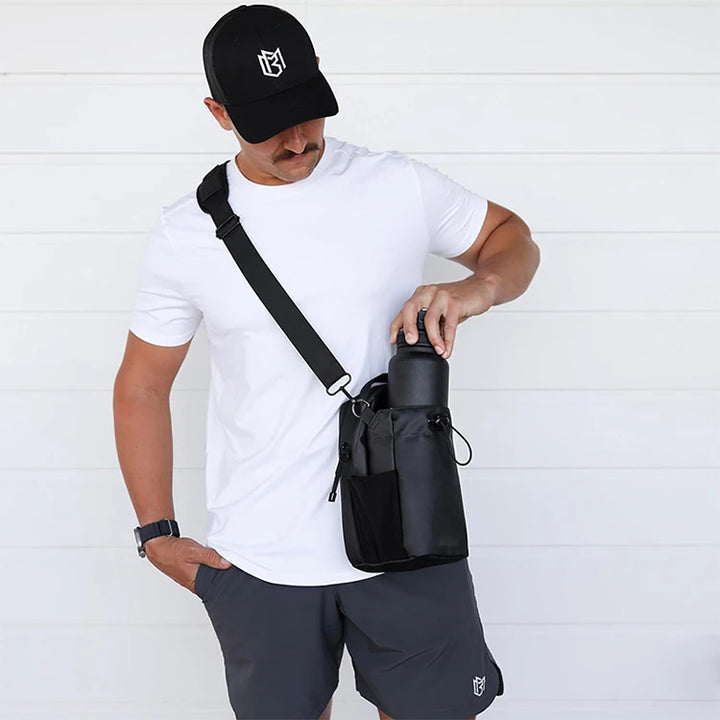 Magnetic Water Bottle Sling Bag: Oxford Gym Pouch for Active Lifestyles